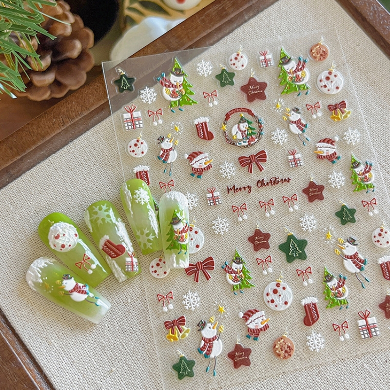 Santa Claus Wreath Nail Stickers